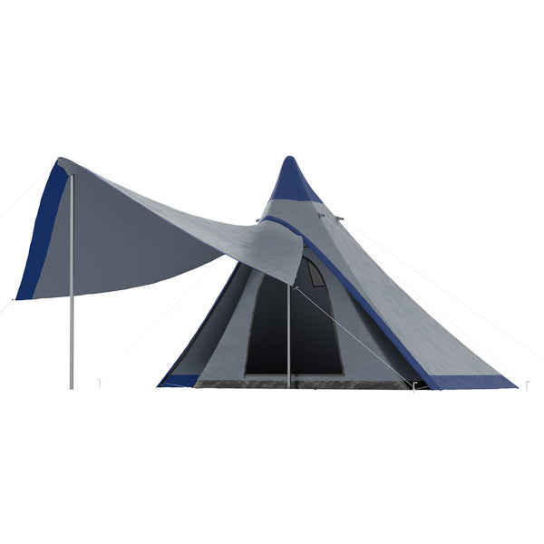 English Elm Outsunny Teepee Camping Tent Waterproof Oxford Fabric Porch Canopy for 3 Person Hiking W2225P200810