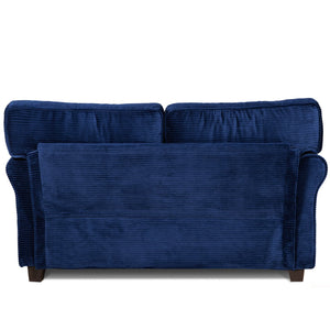 English Elm 57" Corduroy Two Seater Sofa Removable Cushions Solid Wood Frame Compact Living Room Blue W2715P433632