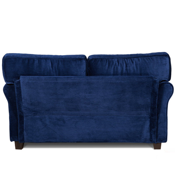 English Elm 57" Corduroy Two Seater Sofa Removable Cushions Solid Wood Frame Compact Living Room Blue W2715P433632