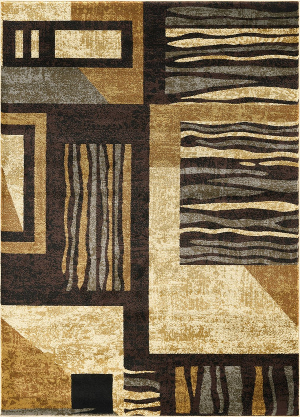 English Elm Bristol Geometric Stripe Area Rug Bold Multi-toned Pattern for Living or Dining Rooms B186P452309