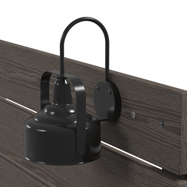 English Elm Wallace & Bay - Brown King Bed With Lights – Modern Farmhouse Stone Brown Wood Frame, Built-In LED Lighting & Easy Care B361S00011