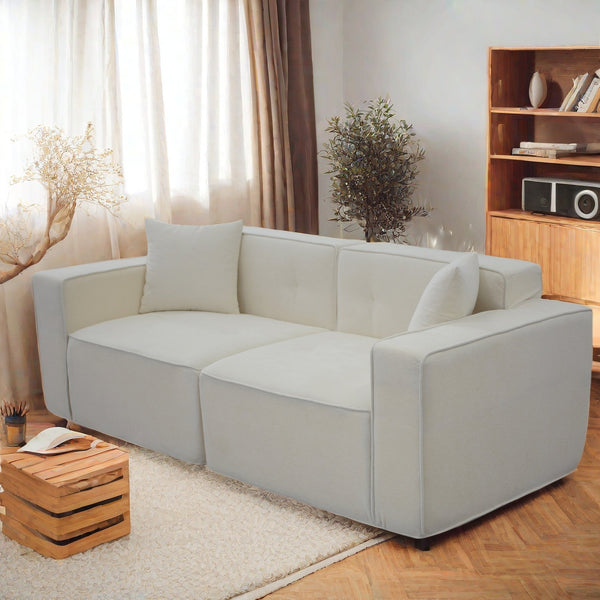 English Elm Full foam compression sofa Plush Teddy Velvet 2-3 Seat Mid-Century Loveseat with 72hr Rebound, Compact Dimensions W1183S00016