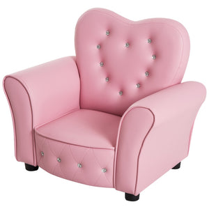 English Elm Qaba Kids Sofa - Stylish Pink Upholstered Toddler Couch With Diamond Tufting, Perfect For Playrooms! W2225P217362-GIGA