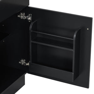 English Elm Christopher Knight Home® - 20" Bathroom Vanity with Ceramic Sink and Soft-Close Door, Gold Knob, Adjustable Shelf Storage Black N759P237946B