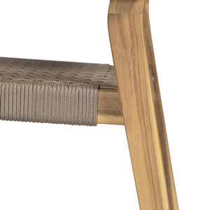 English Elm Christopher Knight Home® - Outdoor Rope Woven Acacia Dining Chair Set with Breathable Backrest and Durable Weather‑Resistant Wood Light Teak 39.5 L x 24.25 W x 10.25 H N776P247440L