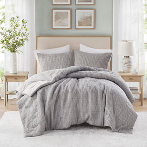 JLA Home Chapel Hill - Oversized Chapel Hill Arlo Comforter Set — breathable cotton-rich shell, plush hypoallergenic loft, modern stitched design 96 L x 110 W x 1.5H CH10-012