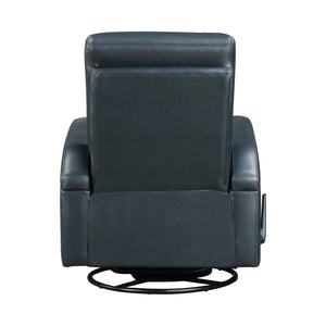 English Elm Modern Navy Swivel Glider Recliner Chair - Breathable Faux Leather, Open Arm, Plush Comfort, Manual Recline B011P396168