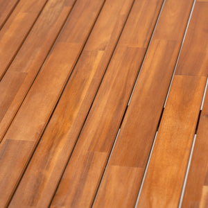 English Elm Christopher Knight Home® - Acacia Natural Grain Outdoor Dining Table — Solid Acacia Wood, Easy Assembly, Weather-Savvy Design N776P286348B