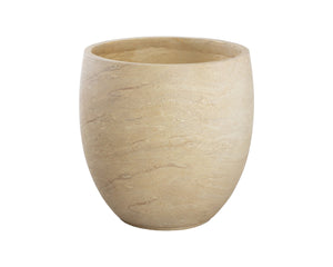 Sunpan ASTER PLANTER - LARGE ROUND - Elegant Travertine Look, Durable GFRC for Indoors & Outdoors, Low Maintenance 111374
