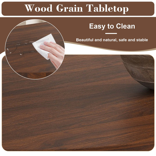 English Elm 62.9" Oval Walnut Veneer Dining Table Seats Six Modern Farmhouse Waterproof Surface W2700S00125