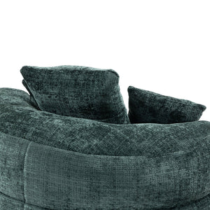 English Elm Lazy Sofa Oversized Ergonomic Bean Bag Lounger with High Wrap Back, Plush Chenille Foam Comfort for Living Room, Bedroom, Office Emerald W395P252054