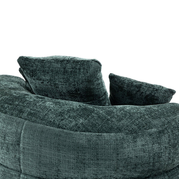 English Elm Lazy Sofa Oversized Ergonomic Bean Bag Lounger with High Wrap Back, Plush Chenille Foam Comfort for Living Room, Bedroom, Office Emerald W395P252054