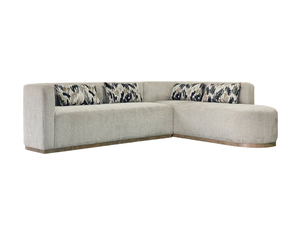 English Elm Sofa Royal Flax Chaise Loveseat Combo 2PC Beige Upholstered, Dacron Cushions, Sinuous Spring Comfort B2699S00098
