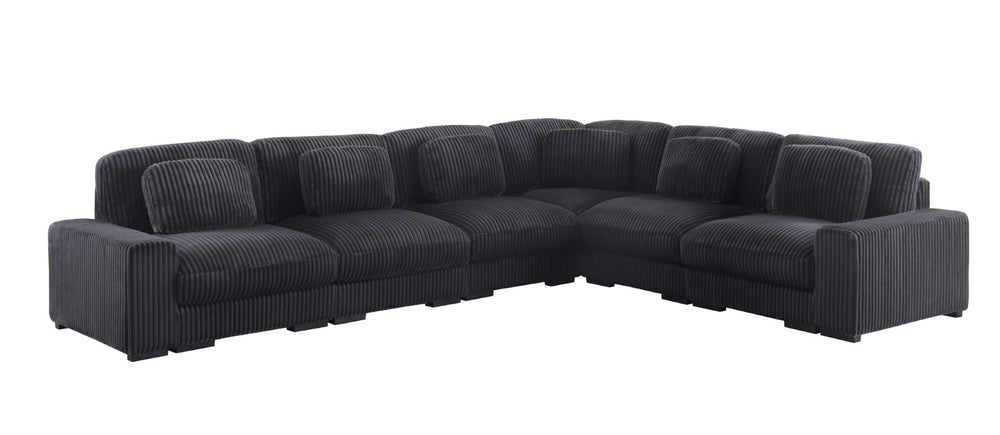 English Elm Sloane Charcoal Corduroy Reversible L-Shape Modular Sectional Sofa For Stylish Living Spaces B061S00923-GIGA