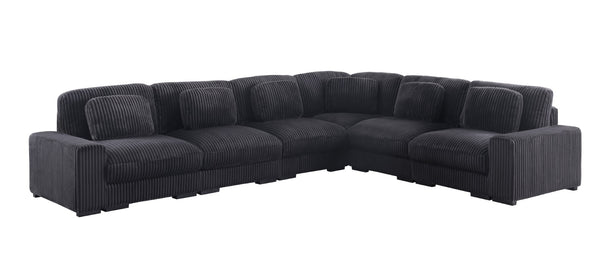 English Elm Sloane Charcoal Corduroy Reversible L-Shape Modular Sectional Sofa For Stylish Living Spaces B061S00923-GIGA