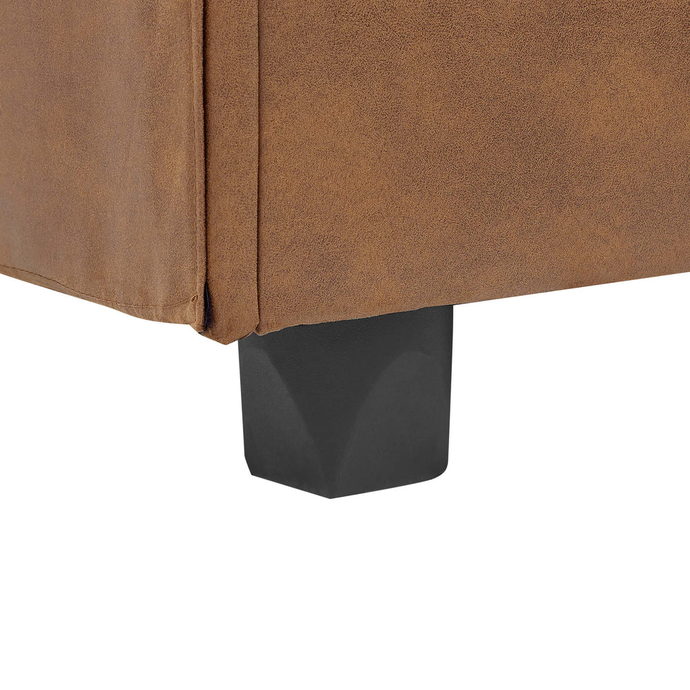 English Elm Armless Faux Leather Accent Chair Low Profile Modern Seat for Living Room B2748P419522