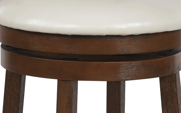 OSP Home Furnishings Swivel Stool 30" Cream / Dark Walnut Finish