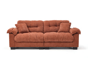 English Elm Casual Three Seat Chenille Sofa with Pleated Front Detail for Modern Living Spaces W2100S00314