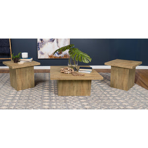 English Elm Exeter Mango Square 3-Piece Coffee Table Set - Rustic Modern Design For Stylish Living Spaces B062S01323