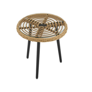 English Elm Benson 3-Piece Lounge Chair Set Gray — Weatherproof PE Rattan, Tufted Cushions, Glass Table, UV Resistant B365P397652