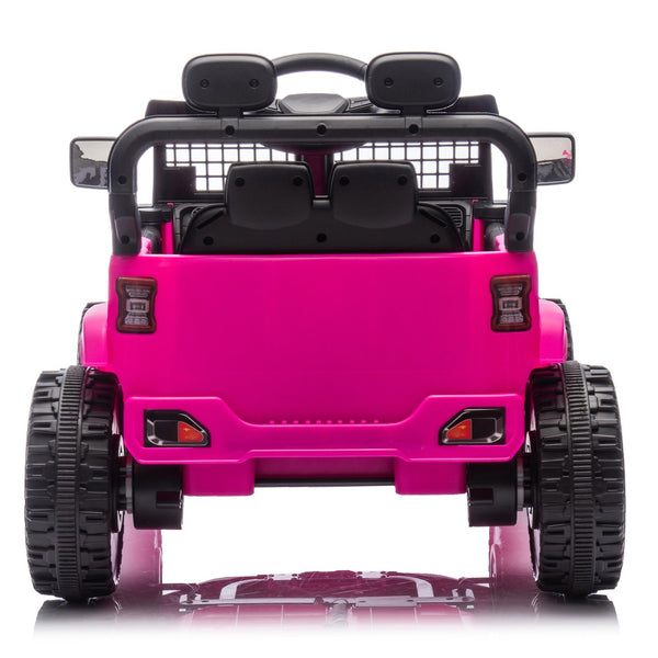 English Elm 24v Kids Ride on Car with Parental Remote Four Wheel Suspension Led Lights Bluetooth Pink W1578P235081
