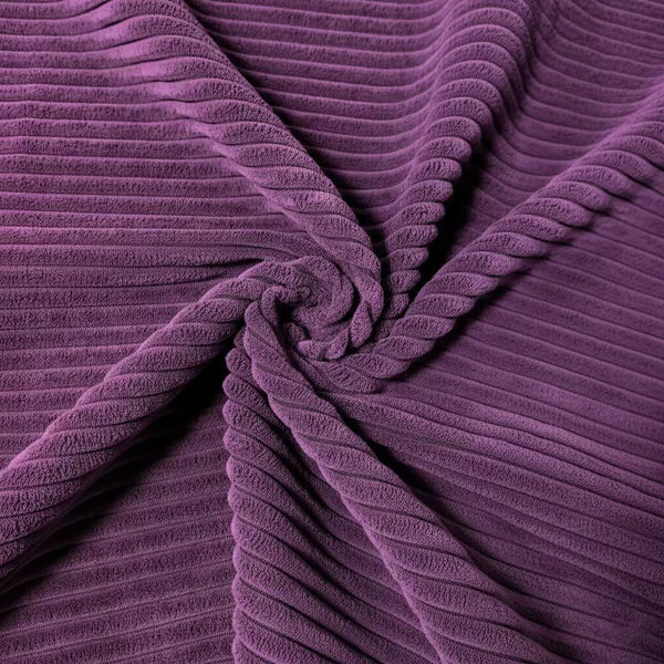 English Elm Corduroy Ribbed Upholstered Ottoman Plush Footrest or Extra Seating for Living Rooms Purple B2748P483416