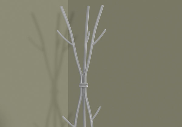 English Elm Coat Silver Hammered Metal Hall Tree with 11 Hooks, Tree-Branch Design, Tripod Base, 74"H Stylish B2710P218926