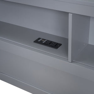 English Elm Wooden Twin Daybed with 2 Drawers, Built-In USB Charging & Double Shelf Storage, Pine Frame Durable Grey 42.91 L x 16.73 W x 6.69 H N733S170510E