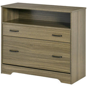 English Elm Vinsetto Charcoal Grey Lateral Filing Cabinet with Open Shelf and Letter Drawer W2225P217753