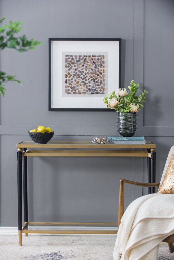 English Elm 23.6X23.6" Shokha Agate Shadow Box Wall Décor – Elegant Velvet Framed Art For Modern Interiors W2078P318303