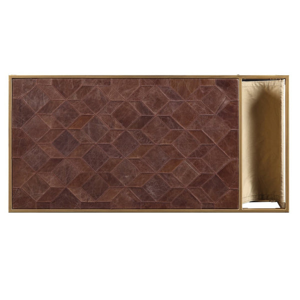 English Elm Retro Brown Coffee Table With Integrated Magazine Holder - Stylish, Durable, And Functional Design B062P209086-GIGA