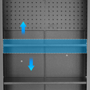 English Elm 71" Steel Garage Storage Cabinet with Locking Wheels Heavy Duty 700 Lb Capacity T2398P222838