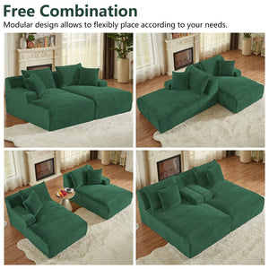 English Elm Indoor Oversized Double Chair Sleeper Sofa Wide Low Profile Minimalist Lounge Seat Green W2100S00351