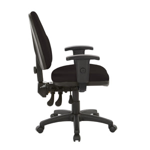 OSP Home Furnishings Dual Function Office Chair with Lumbar Support Foam Seat and Adjustable Arms for Desk Work 36427-R107