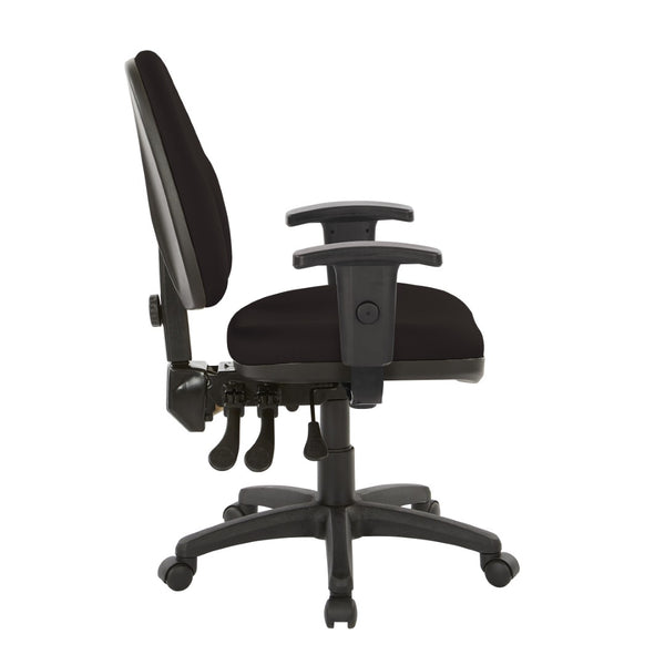 OSP Home Furnishings Dual Function Office Chair with Lumbar Support Foam Seat and Adjustable Arms for Desk Work 36427-R107
