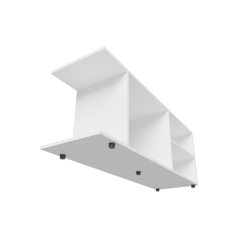 English Elm Entertainment Center Barton White – Compact Engineered Wood TV Stand with Spacious Shelves & Ample Storage B092P238704