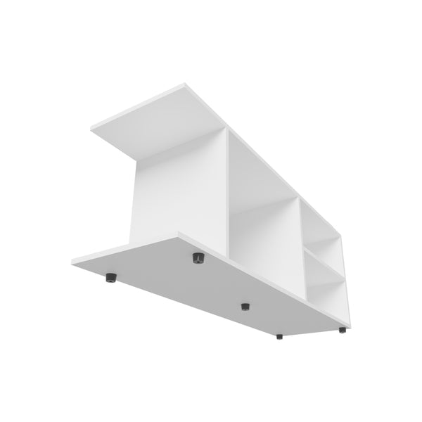 English Elm Entertainment Center Barton White – Compact Engineered Wood TV Stand with Spacious Shelves & Ample Storage B092P238704