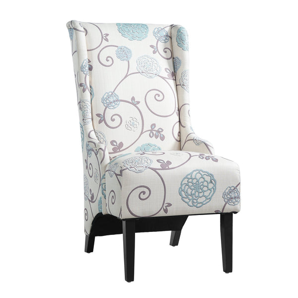 English Elm Dining Chair Wingback High Back Upholstered Seat with Tapered Birch Legs Modern Formal N767P401040M