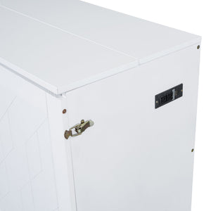 English Elm Queen Murphy Wall Bed Cabinet with Storage Drawer Built-in Power Outlets Usb Ports White LP000400AAK