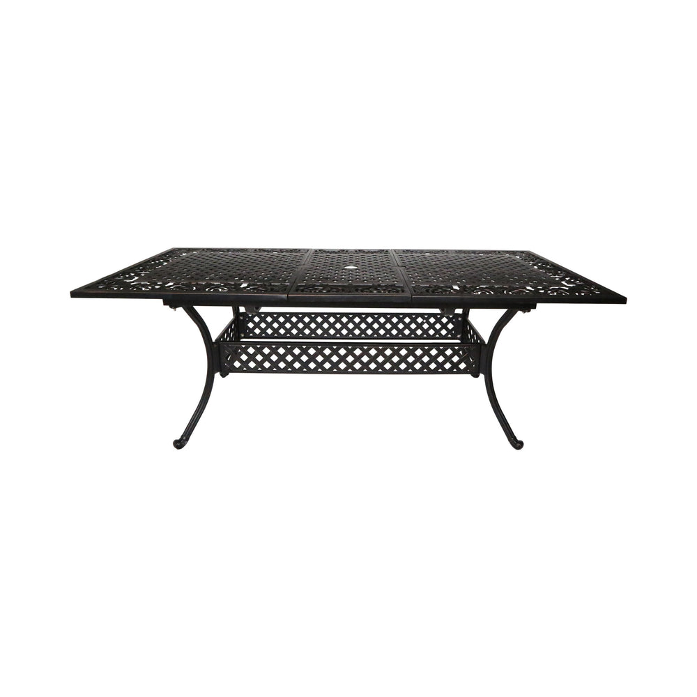 English Elm Christopher Knight Home® - PHOENIX Expandable Dining Table in Natural Copper Finish — Cast Aluminum, Lattice-Botanical Design, Extends to 84" for Outdoor Gatherings 64076.00
