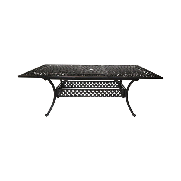 English Elm Christopher Knight Home® - PHOENIX Expandable Dining Table in Natural Copper Finish — Cast Aluminum, Lattice-Botanical Design, Extends to 84" for Outdoor Gatherings 64076.00