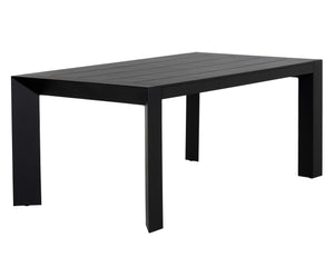Sunpan Merano Dining Table - Modern Design with Sleek Lines and Durable Powder Coated Aluminum Frame Black