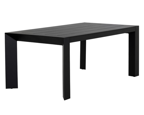 Sunpan Merano Dining Table - Modern Design with Sleek Lines and Durable Powder Coated Aluminum Frame Black