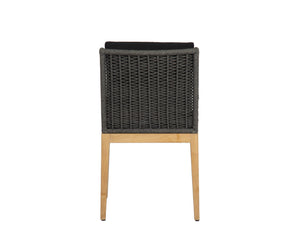 Sunpan Sorrento Dining Chair - Modern Outdoor Seating with Durable Teak Wood and Fade-Resistant Fabric Natural / Arashi Black