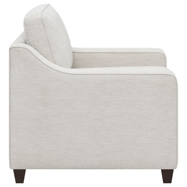 English Elm Mahaffey Beige Upholstered Chair with Sloped Track Arms, Textured Chenille Comfort for Living Rooms B062P340751