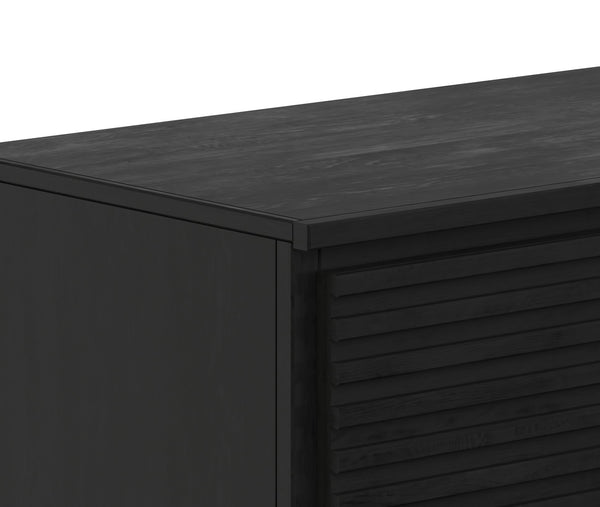 English Elm 73 Inch Fireplace TV Stand for TVs up to 85" Black Finish — Poplar & Okume Veneer Console w/ Fireplace, Storage, Remote Control, Cable Management (Fits 400 sq ft) B108P255362