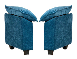 English Elm Cloud Sectional Armrest Module Chenille Upholstered Lounge Piece for Modern Living Spaces Blue W1143P378697
