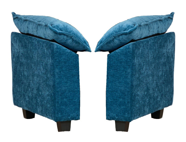English Elm Cloud Sectional Armrest Module Chenille Upholstered Lounge Piece for Modern Living Spaces Blue W1143P378697