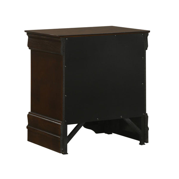English Elm MDF Nightstand with 2 Drawers — Classic Wood Veneer Nightstand with Metallic Hardware and Tapered Legs Cappuccino B016P254522