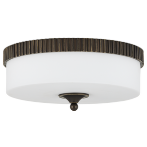 Bryce Bronze Flush Mount Light Fixture - Modern LED Dome Design with Industrial Touch & Frosted Glass